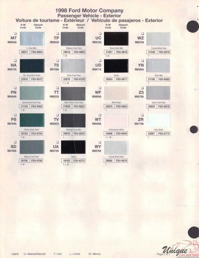 1998 Ford Paint Charts Rinshed-Mason 2